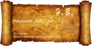Hausner Béla névjegykártya