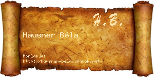 Hausner Béla névjegykártya
