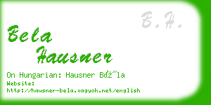 bela hausner business card